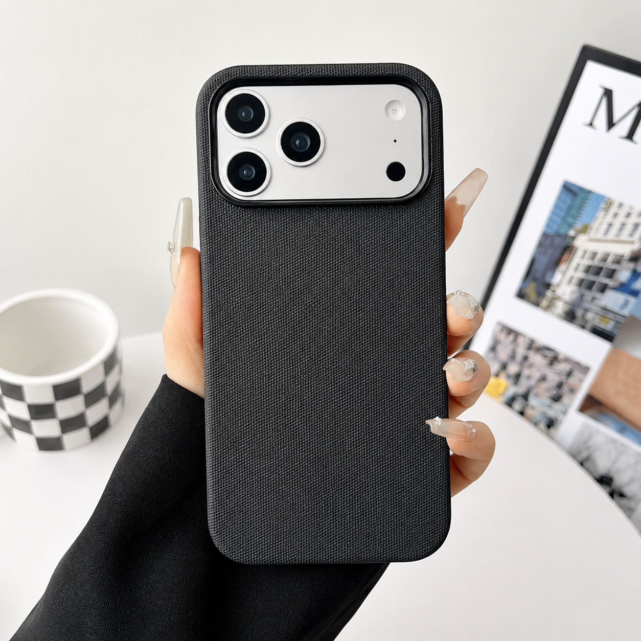 Premium iPhone Case MagSafe Magnetic Business Cover Wireless Charging Full Protection Polyester Fiber Design