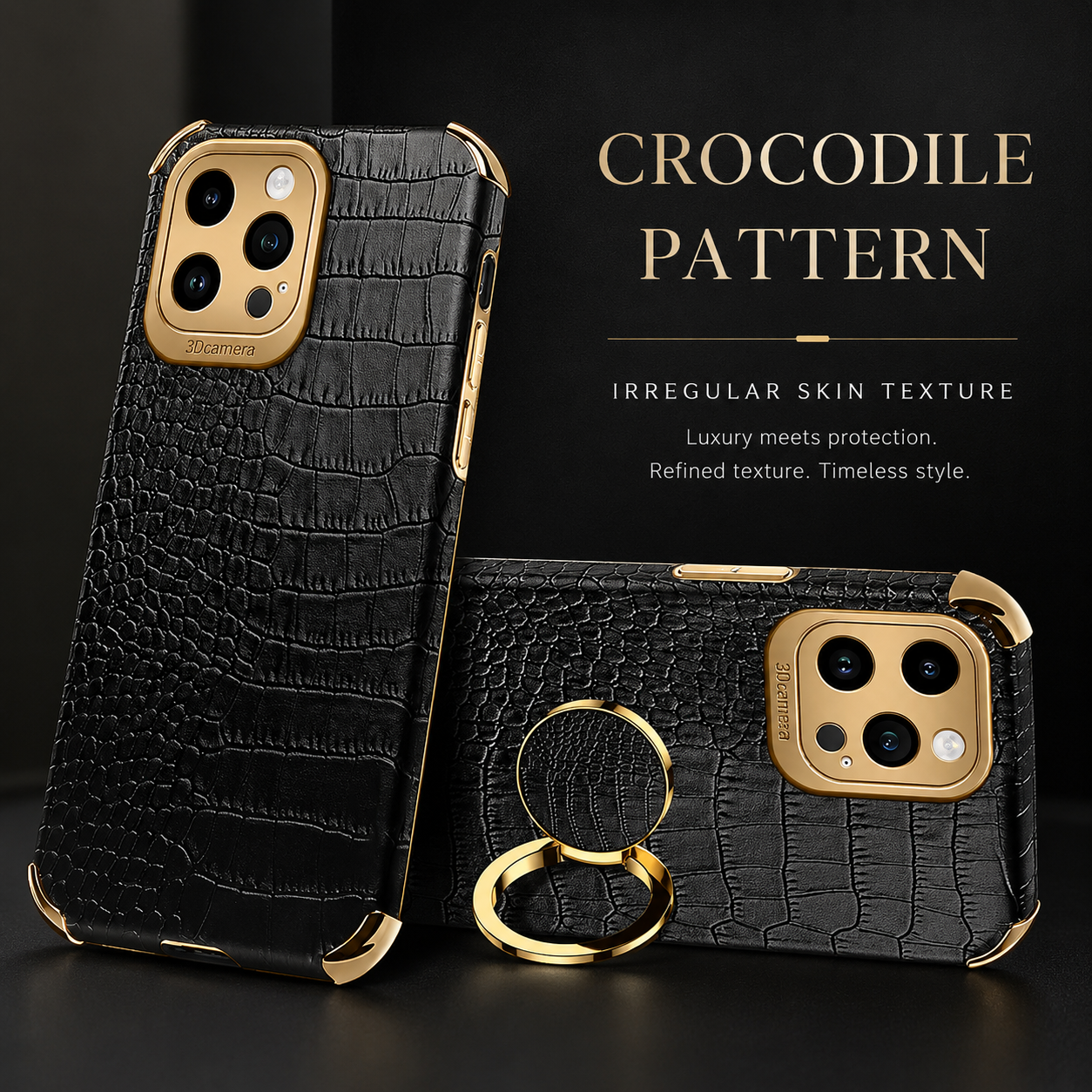 Premium iPhone Case Crocodile Leather Silicone Protective Cover Anti Scratch Lightweight Full Coverage Case