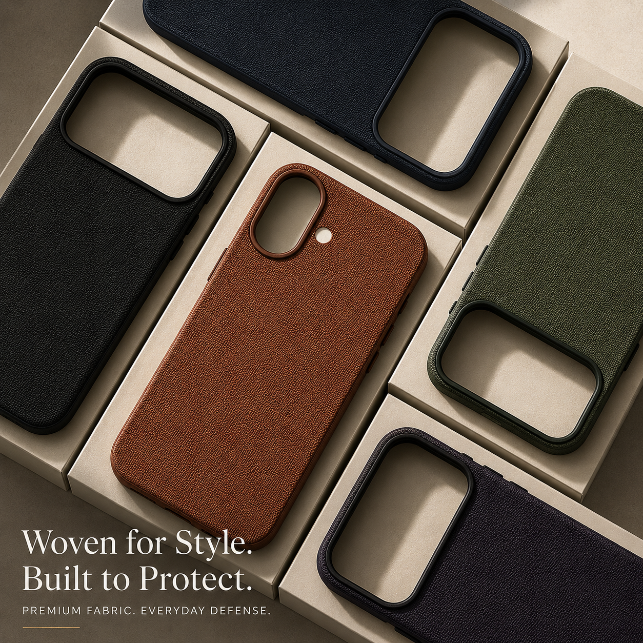 Premium iPhone Case Woven MagSafe Strong Magnetic Cover with Wireless Charging Anti Fingerprint Non Slip Waterproof Fabric Design