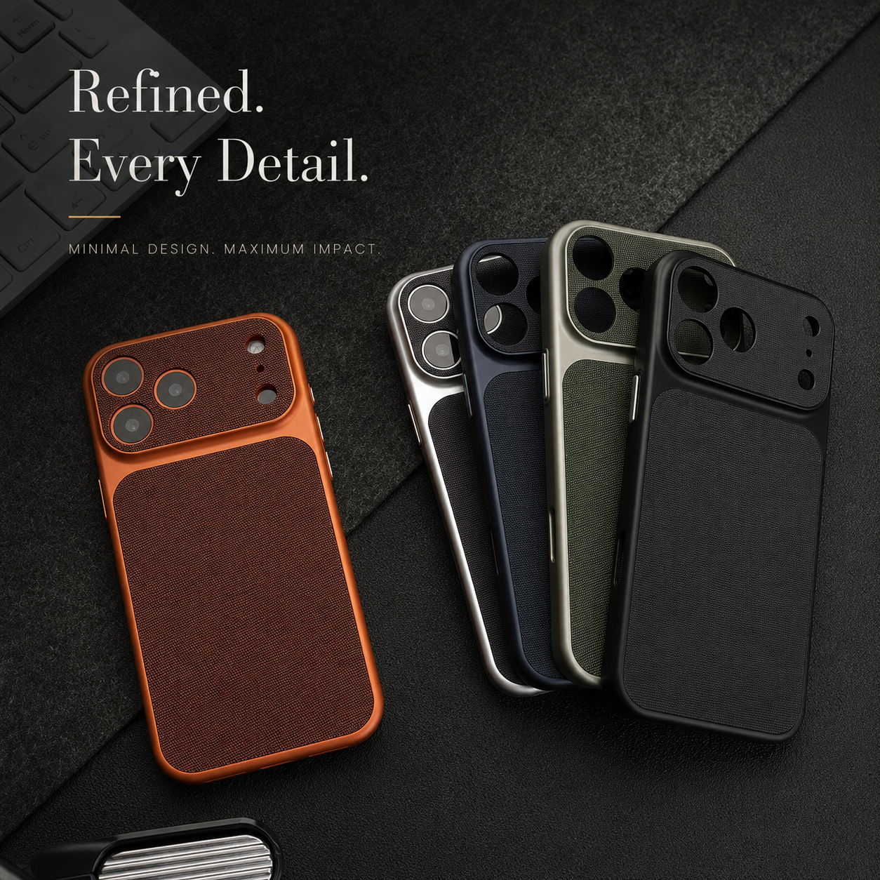 Premium iPhone Case Woven Leather Texture Armor Cover Shockproof Hard PC Retro Protective Case
