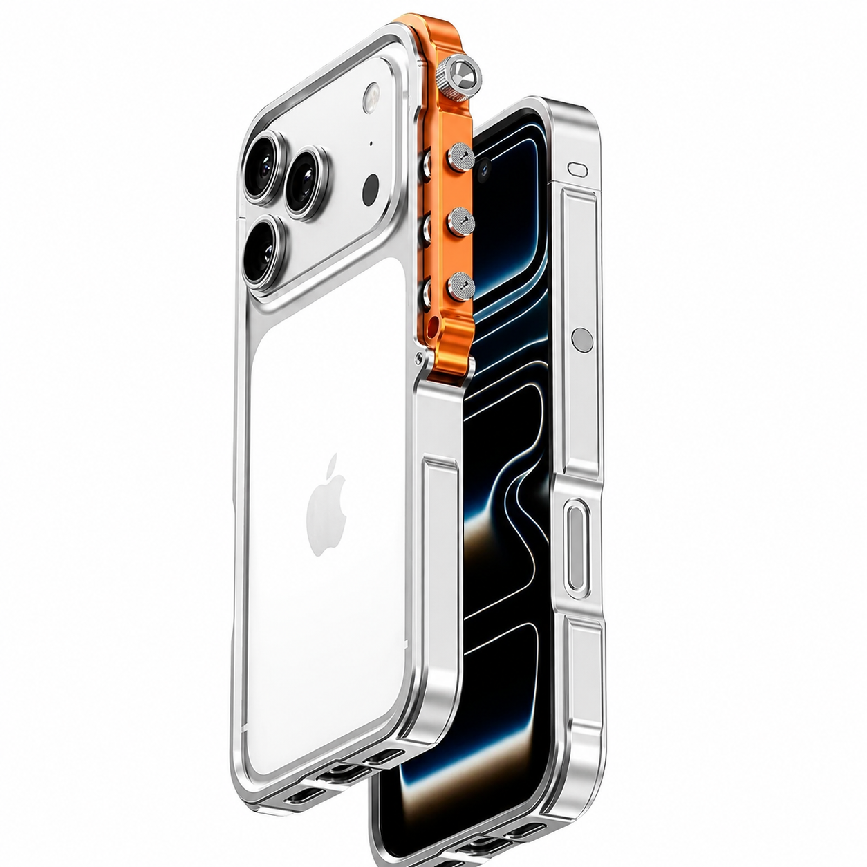 Premium iPhone Case Cyberpunk Aluminum Alloy Mechanical Bumper Shockproof Metal Frame Heavy Duty Drop Protection Design