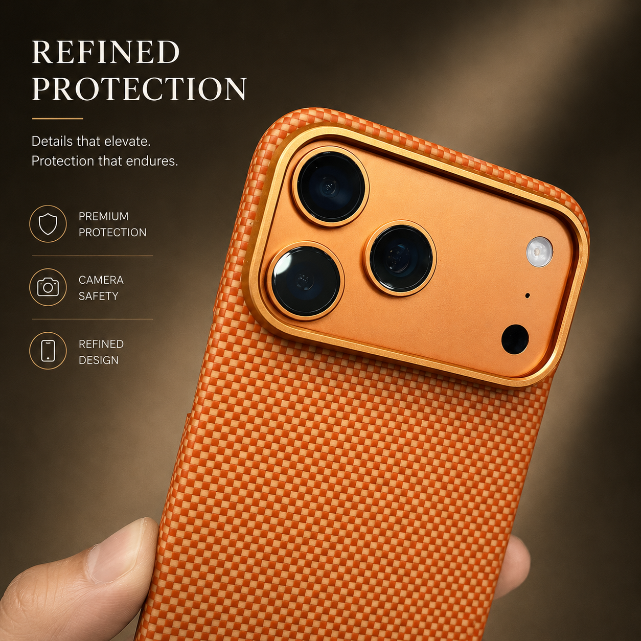 Premium iPhone Case Magnetic Carbon Aramid Fiber Cover Kevlar Shockproof Full Body Protective Design