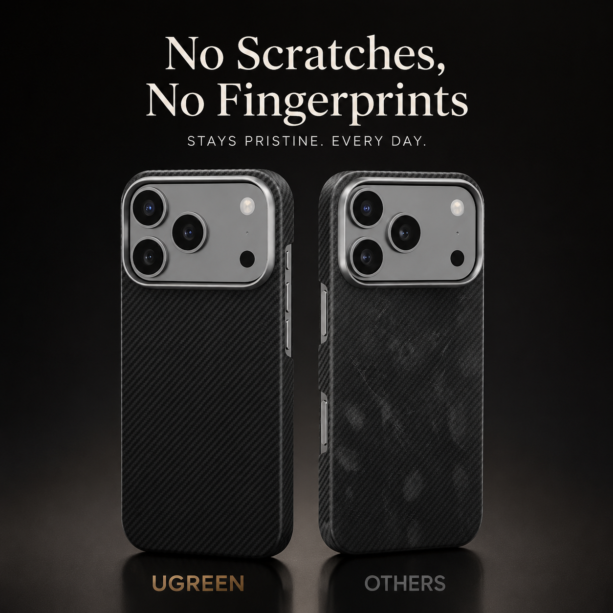 Premium iPhone Case Aramid Fiber Slim Hard Cover Military Grade Shockproof Matte Black Durable Protection