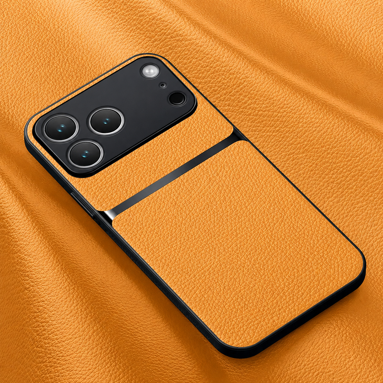 Premium iPhone Case Leather Pattern Silicone Cover Shockproof Protective Back Case