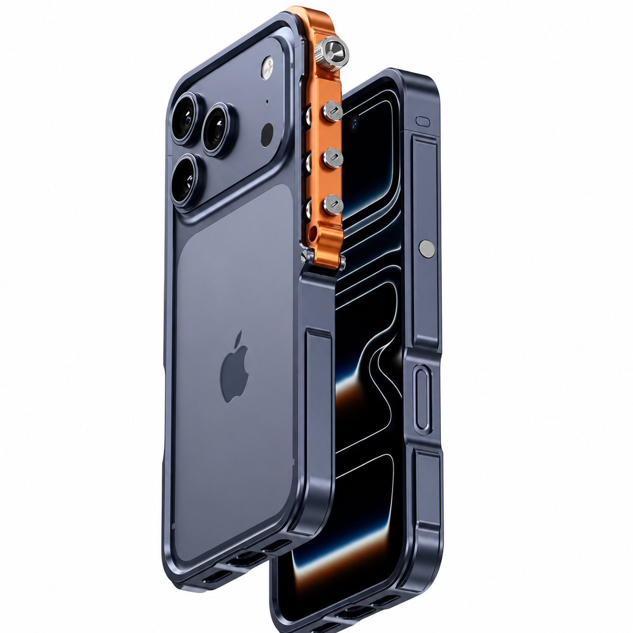 Premium iPhone Case Cyberpunk Aluminum Alloy Mechanical Bumper Shockproof Metal Frame Heavy Duty Drop Protection Design