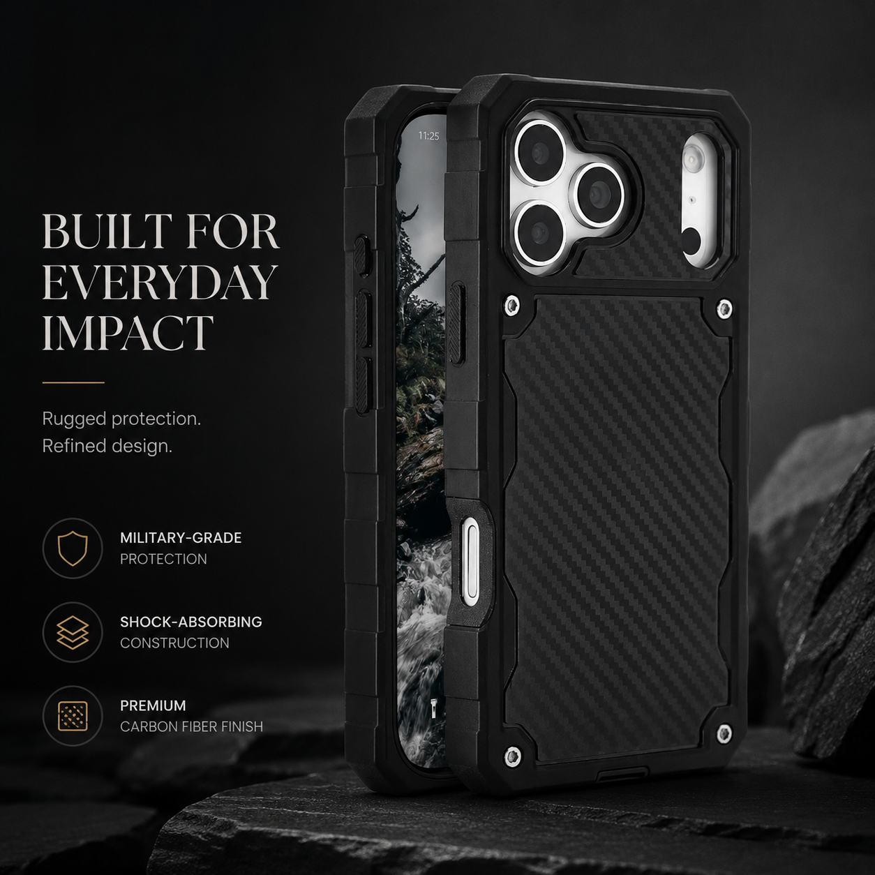 Premium iPhone Case Heavy Duty Rugged Cover MagSafe Compatible Military Grade Shockproof Drop Protection