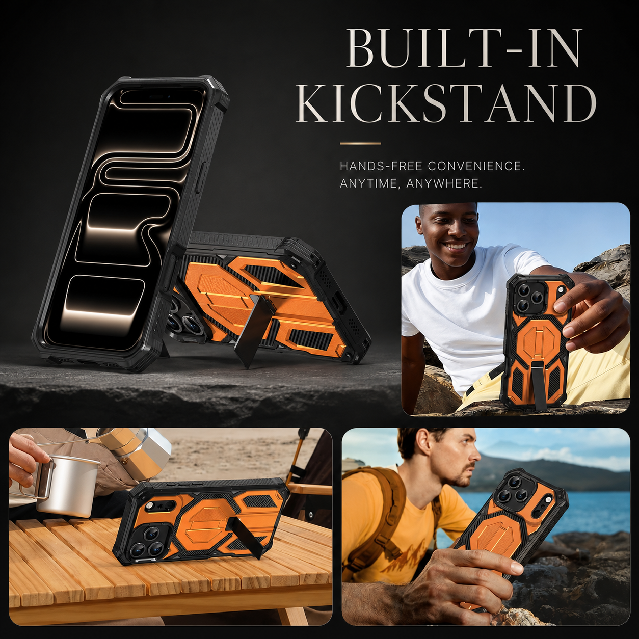 Premium iPhone Case Magnetic Military Grade Cover Shockproof Heavy Duty Protective Ring Stand Full Coverage Case