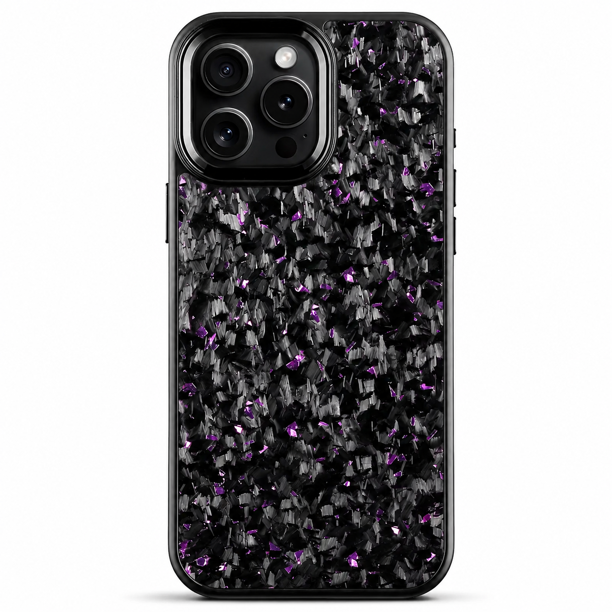 Premium iPhone Case Real Forged Carbon Fiber MagSafe Cover Metal Lens Accents Shockproof Dual Layer Protection