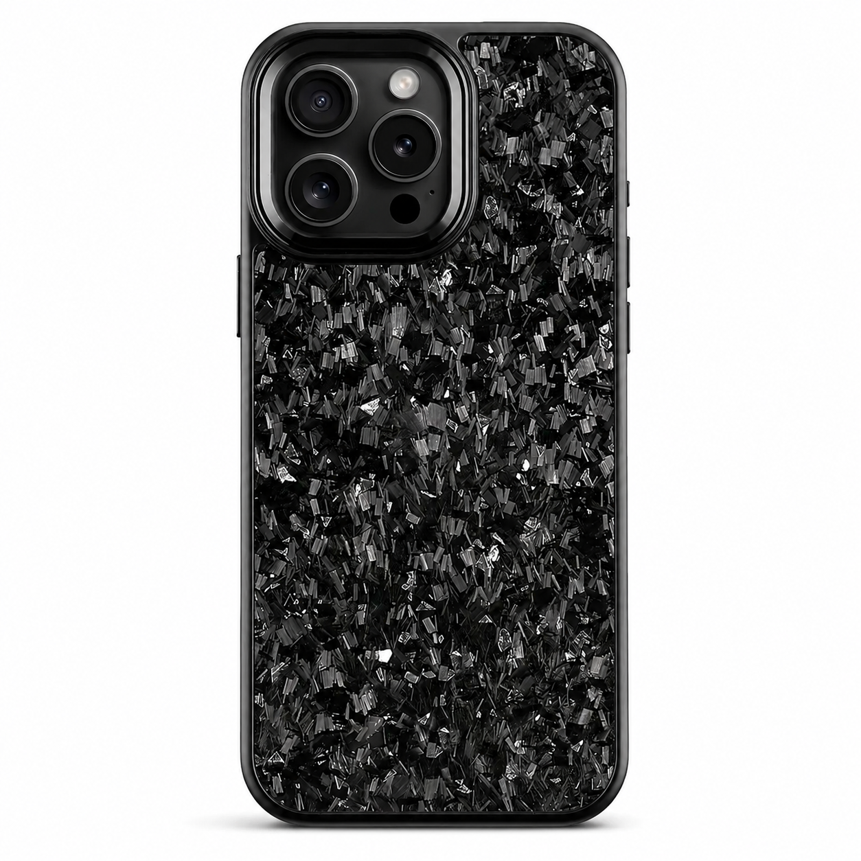 Premium iPhone Case Real Forged Carbon Fiber MagSafe Cover Metal Lens Accents Shockproof Dual Layer Protection