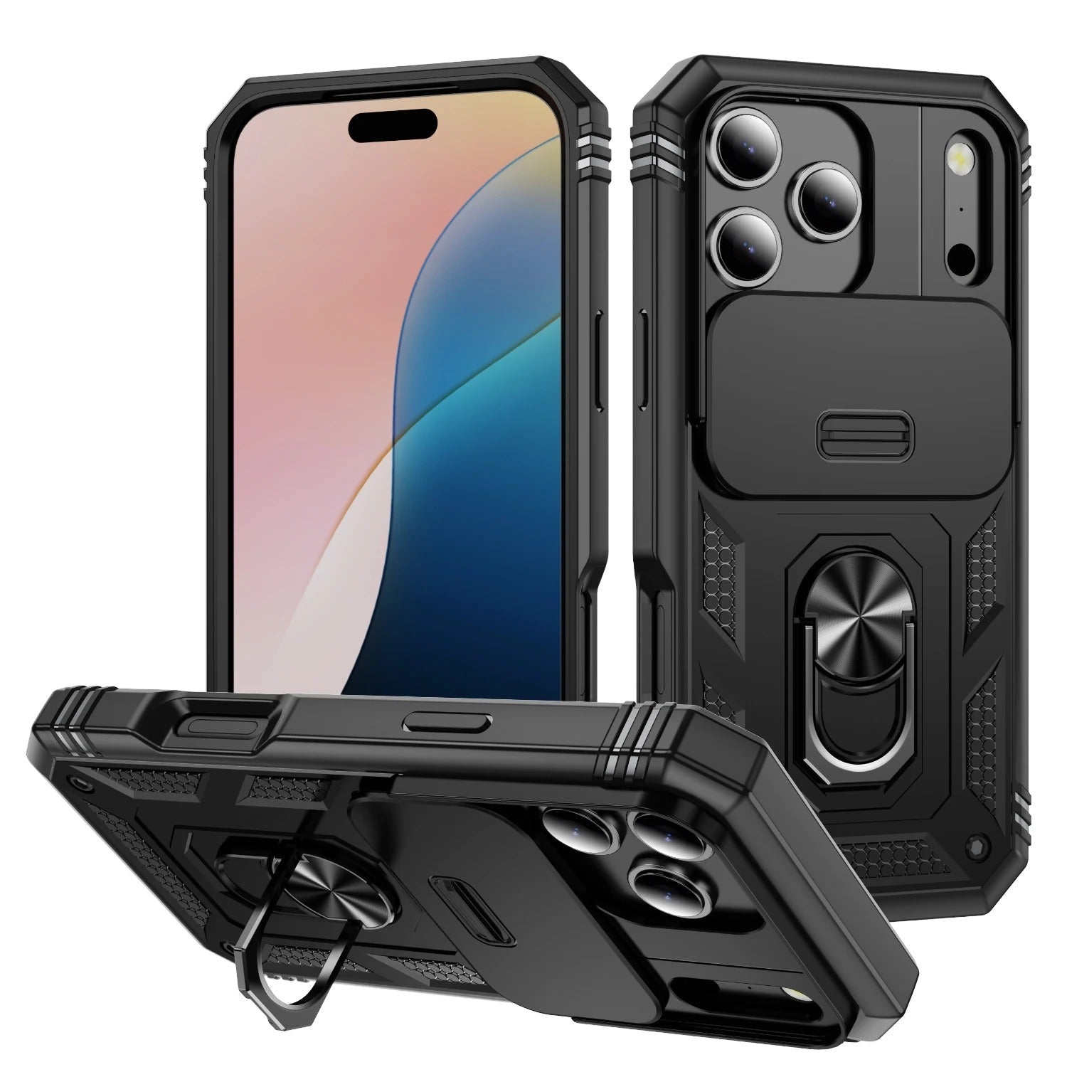 Premium iPhone Case MagSafe Compatible Slide Camera Cover Kickstand Shockproof Protection