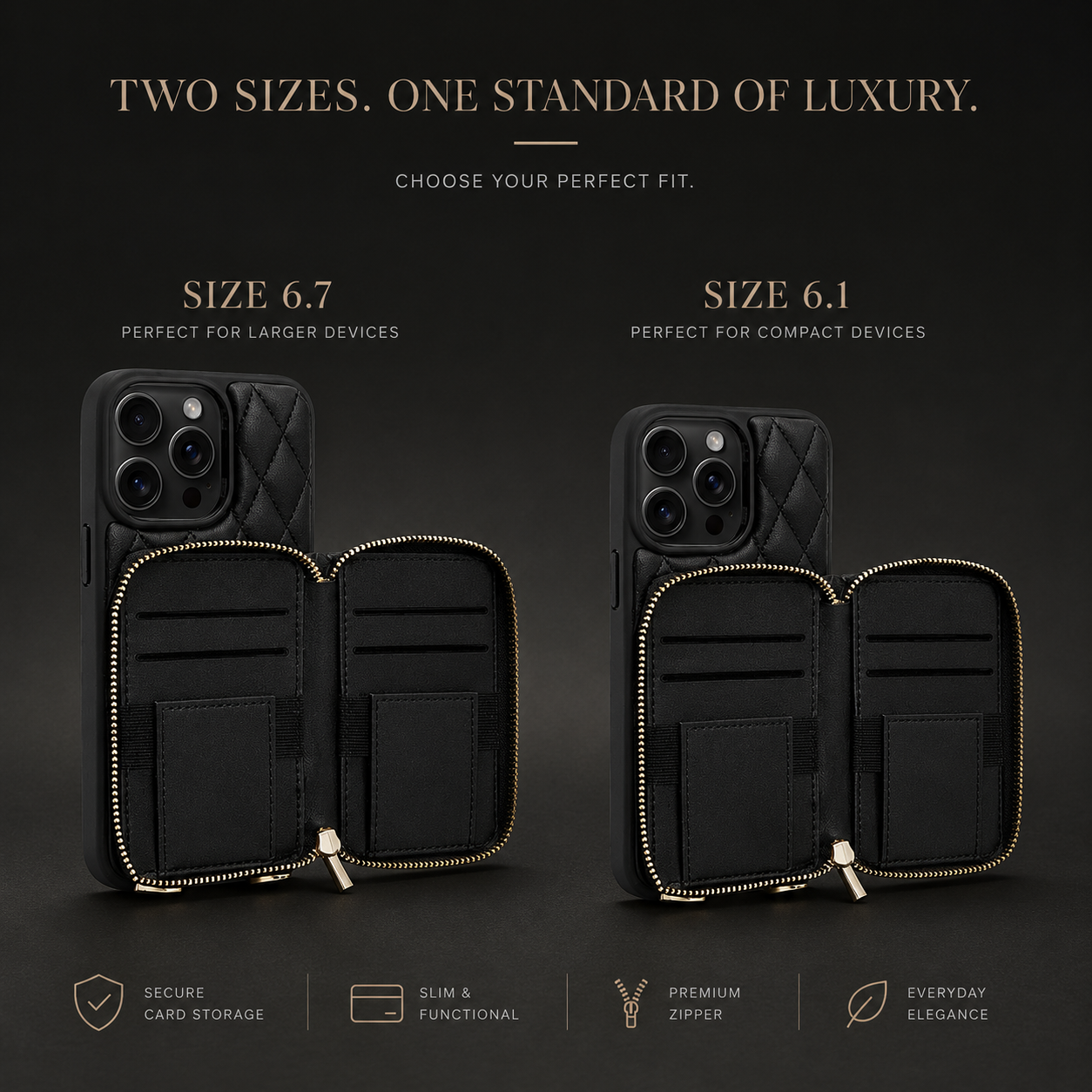 Premium iPhone Case Diamond Stitch Crossbody Card Bag with Chain Strap Shockproof Leather Non Slip Portable Protective Design