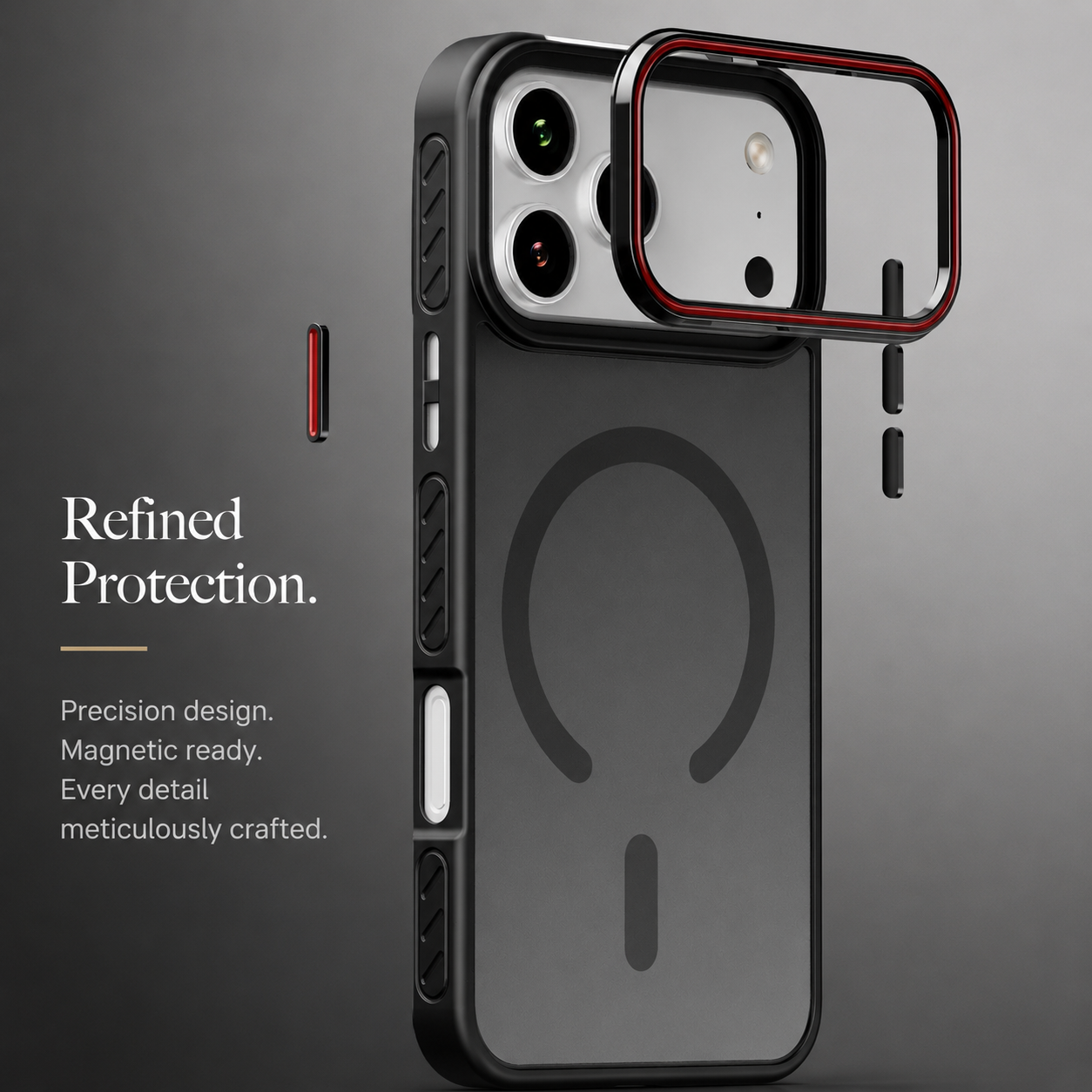 Premium iPhone Case Matte Transparent Magnetic Cover with MagSafe Wireless Charging Support Shockproof PC TPU Protective Design