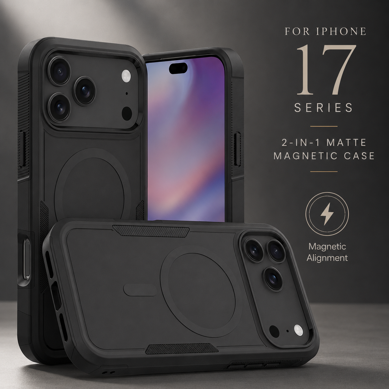 Premium iPhone Case MagSafe Compatible Heavy Armor Matte Cover Shockproof Protection