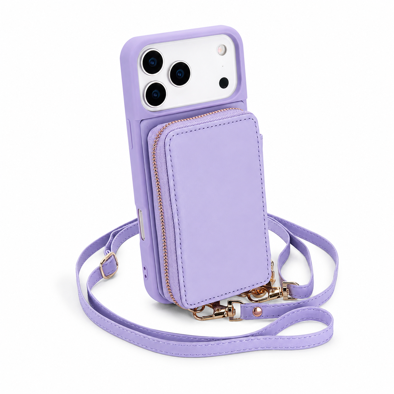 Premium iPhone Case Wallet MagSafe Compatible Crossbody Leather Flip Cover RFID Zipper Protection