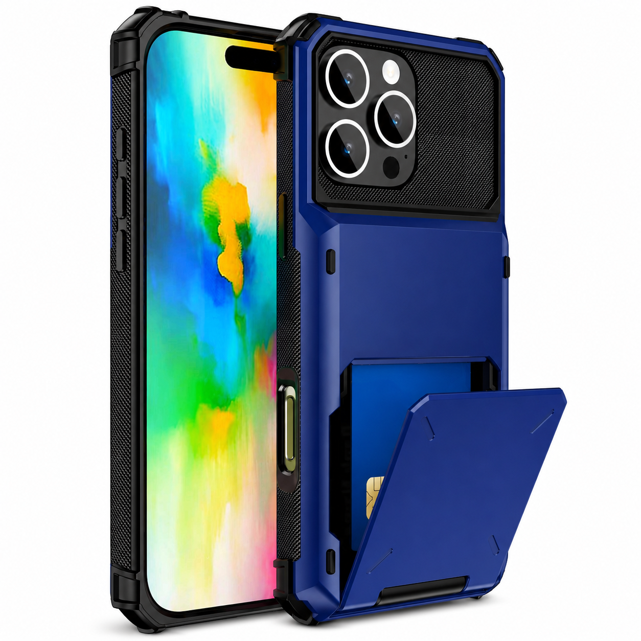 Premium iPhone Case Wallet MagSafe Compatible Slide Card Holder Armor Cover Shockproof Protection