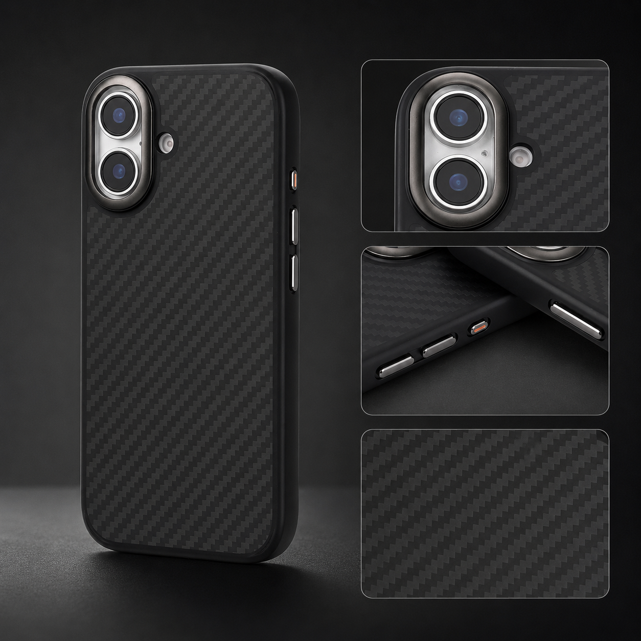Premium iPhone Case 1500D Aviation Carbon Fiber MagSafe Cover Shockproof TPU Shell Ultra Lightweight High Strength Protective Design