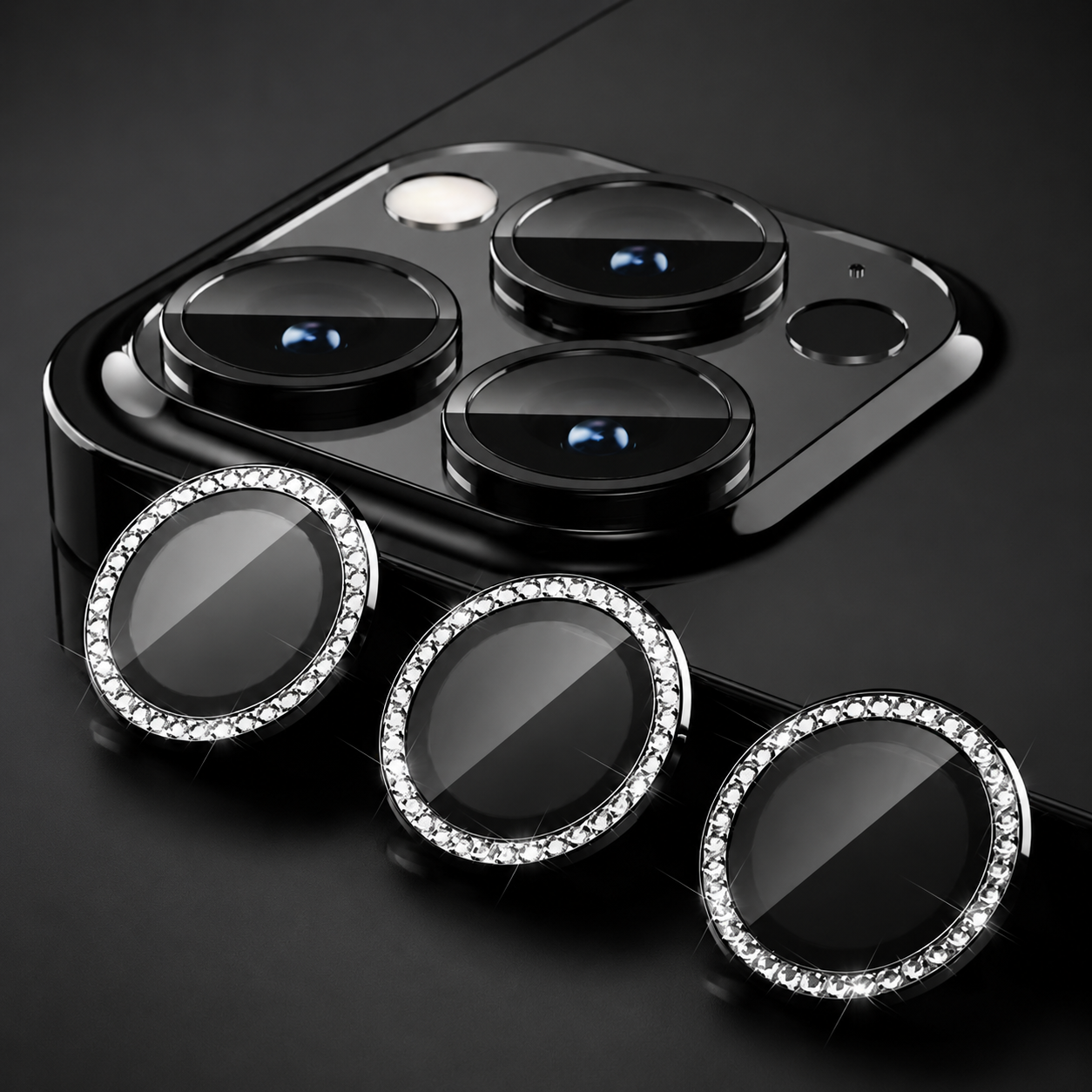 Premium iPhone Camera Lens Protector Tempered Glass Metal Ring Scratch Resistant Shockproof Anti Dust Precision Fit Protective Cover