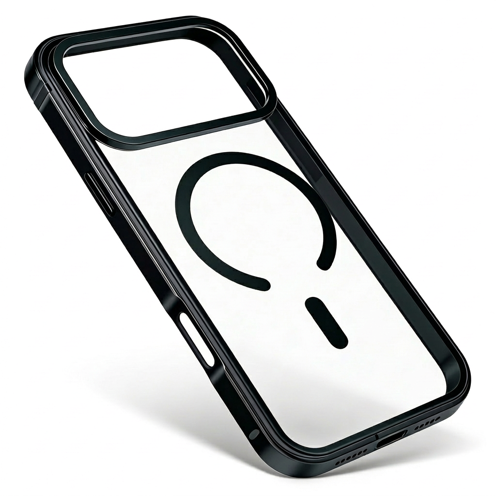 Clear Back Metal Frame Phone Case Compatible with iPhone 17 Pro Max