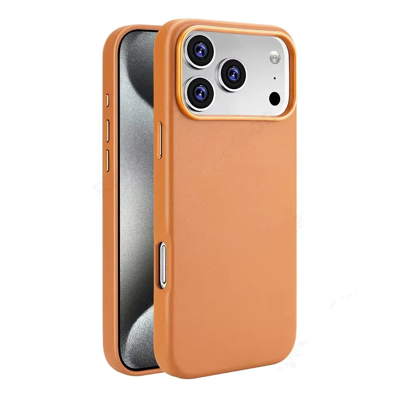 Premium iPhone Case MagSafe Leather Cover Strong Magnetic Support Shockproof Half Wrapped Slim Protective Design