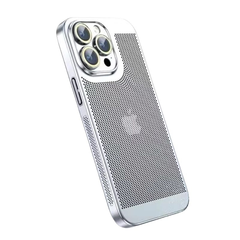 Premium iPhone Case Heat Dissipation Electroplated Hollow PC Cooling Cover Anti Fingerprint Anti Scratch Lightweight Non Slip Half Wrapped Protective Case