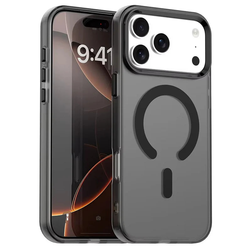 Premium iPhone Case Matte Candy Clear Magnetic Soft Cover MagSafe Compatible Shockproof Anti Fingerprint Non Slip Protective Case