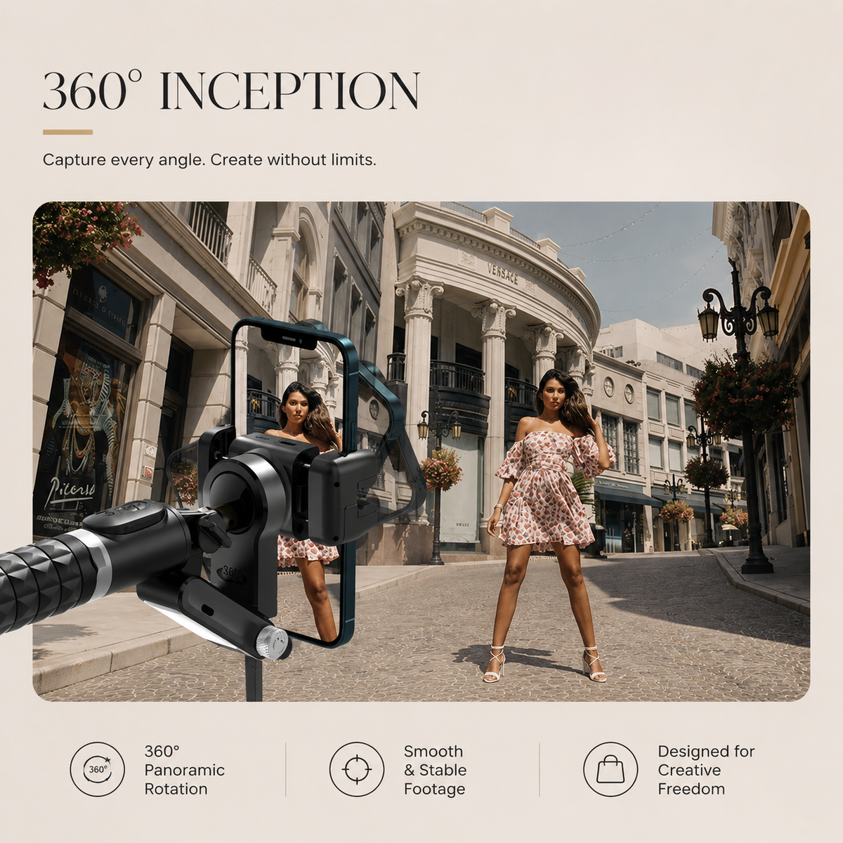 Premium Phone Gimbal Smartphone Stabilizer Selfie Stick Tripod Bluetooth Remote 360 Rotation Video Photography Holder