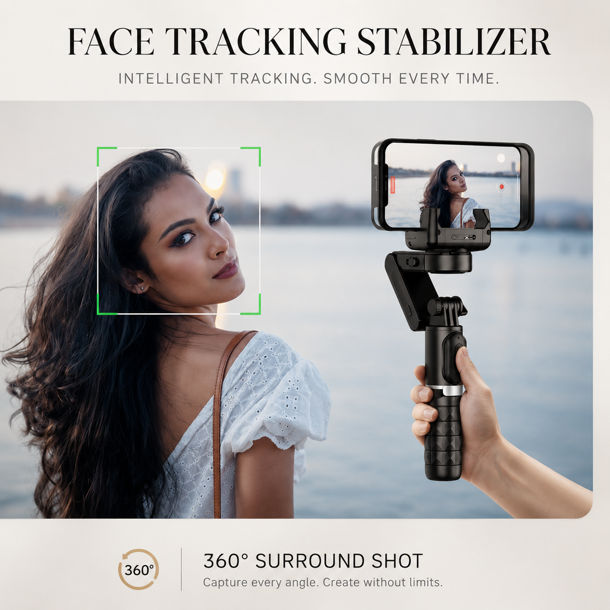 Premium Phone Gimbal Smartphone Stabilizer Selfie Stick Tripod Bluetooth Remote 360 Rotation Video Photography Holder