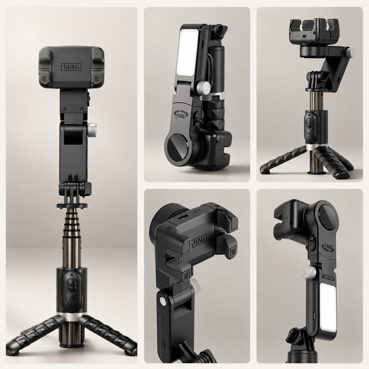 Premium Phone Gimbal Smartphone Stabilizer Selfie Stick Tripod Bluetooth Remote 360 Rotation Video Photography Holder