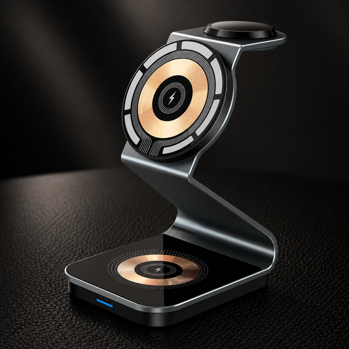 Premium Wireless Charger 3 In 1 Foldable MagSafe Compatible Fast Charging Aluminum Dock Station Magnetic Multi Device Charging Stand