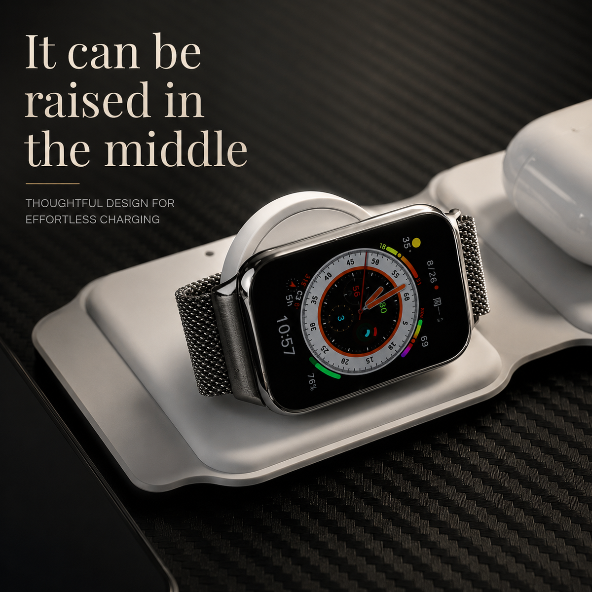 Premium Wireless Charger 3 In 1 Foldable MagSafe Compatible Fast Charging Station Magnetic Portable Charging Dock Smartphone Watch Earbuds