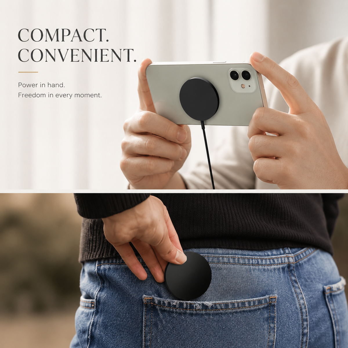 Premium Wireless Charger MagSafe Compatible Fast Charging Magnetic Charging Pad Slim Wireless Charging Dock Smartphone Earbuds Compatible