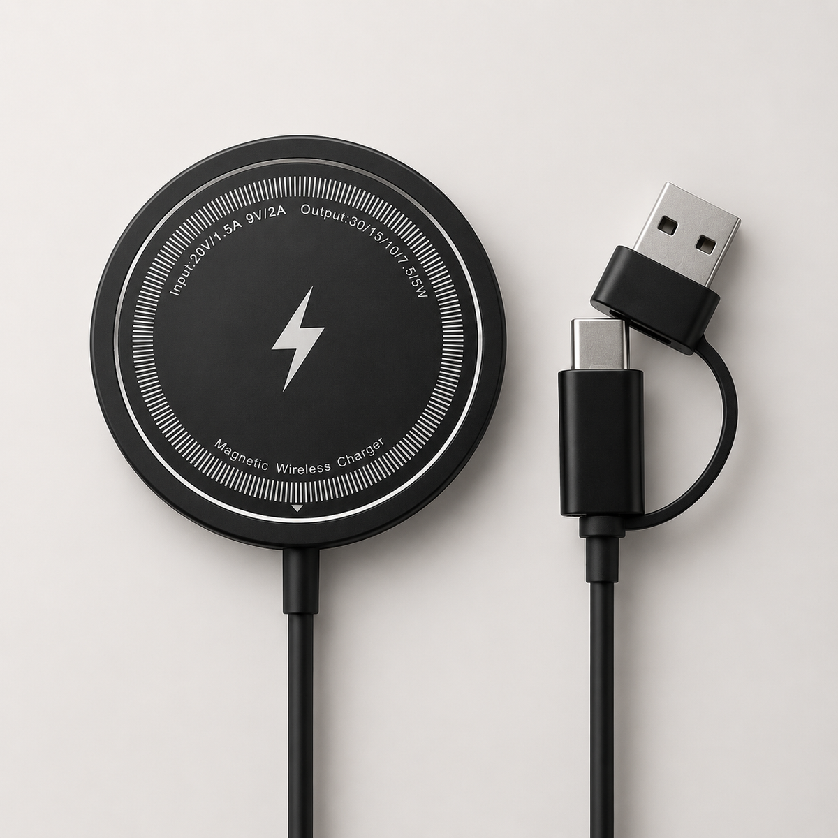Premium Wireless Charger MagSafe Compatible Fast Charging Magnetic Charging Pad Slim Wireless Charging Dock Smartphone Earbuds Compatible