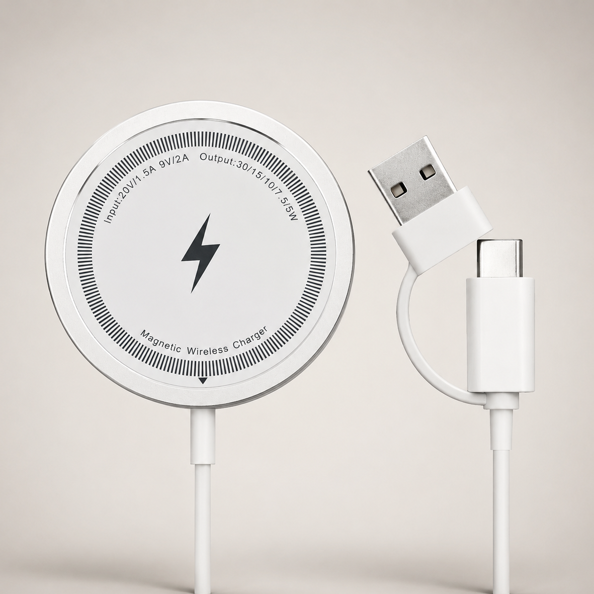 Premium Wireless Charger MagSafe Compatible Fast Charging Magnetic Charging Pad Slim Wireless Charging Dock Smartphone Earbuds Compatible