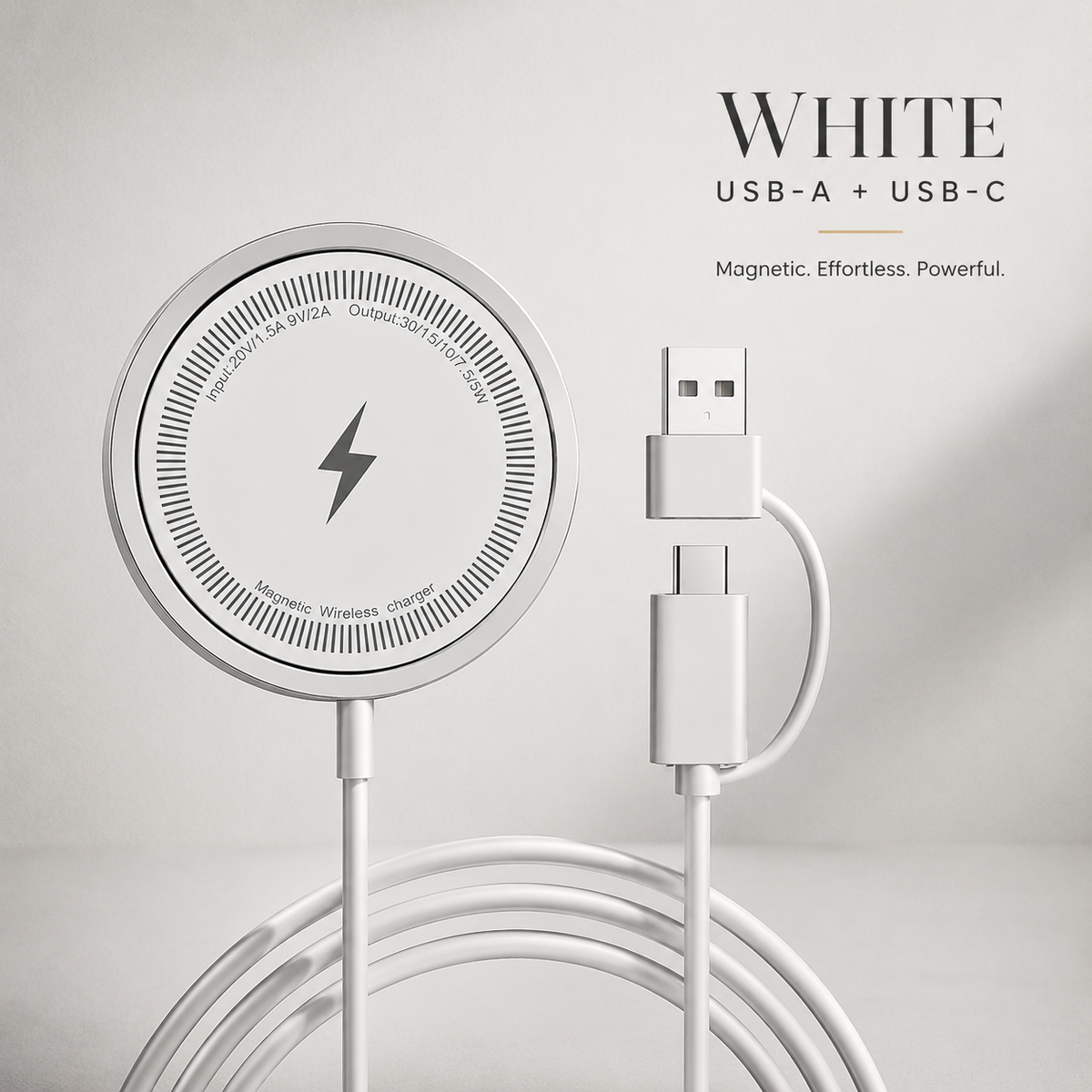 Premium Wireless Charger MagSafe Compatible Fast Charging Magnetic Charging Pad Slim Wireless Charging Dock Smartphone Earbuds Compatible