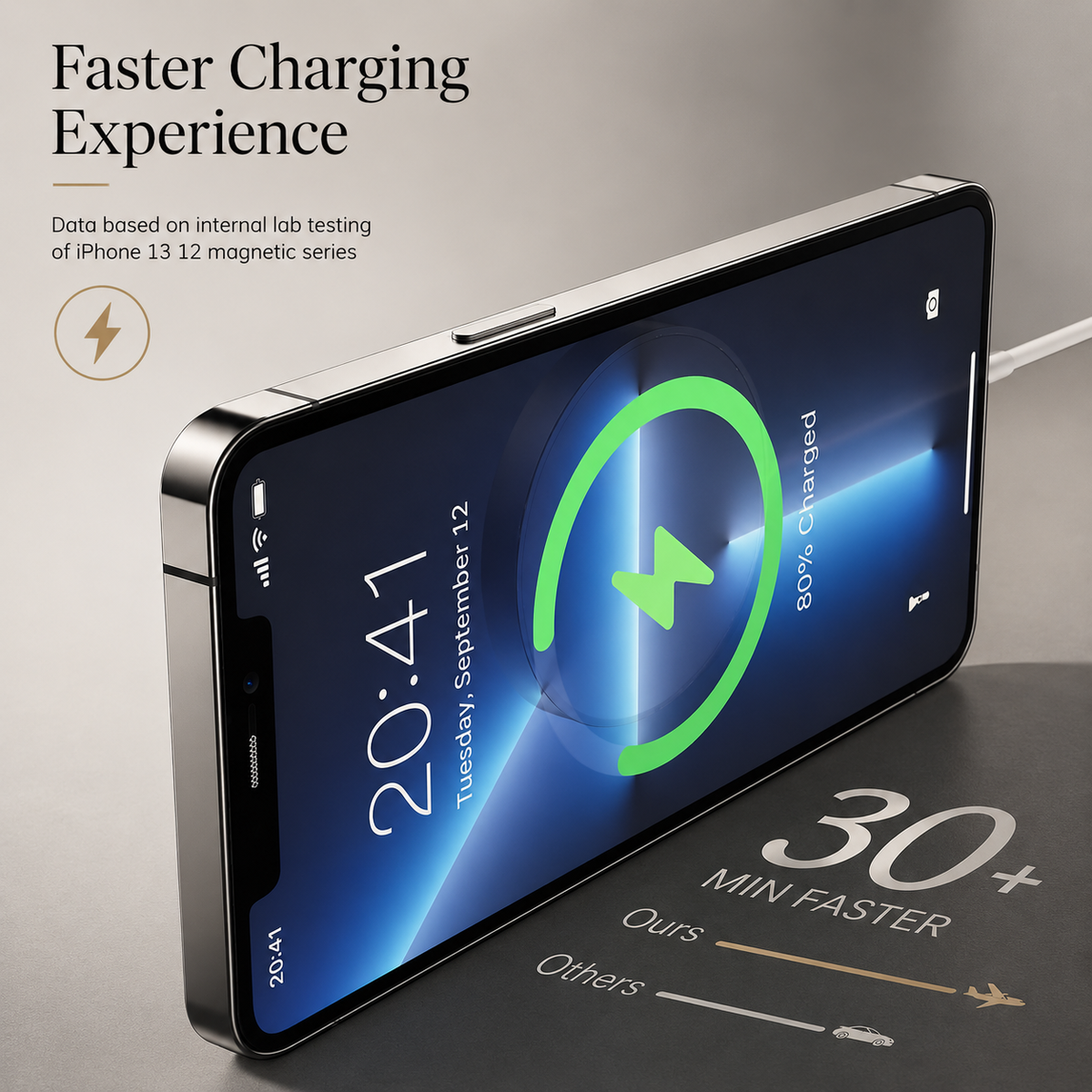 Premium Wireless Charger MagSafe Compatible Fast Charging Magnetic Charging Pad Slim Wireless Charging Dock Smartphone Earbuds Compatible