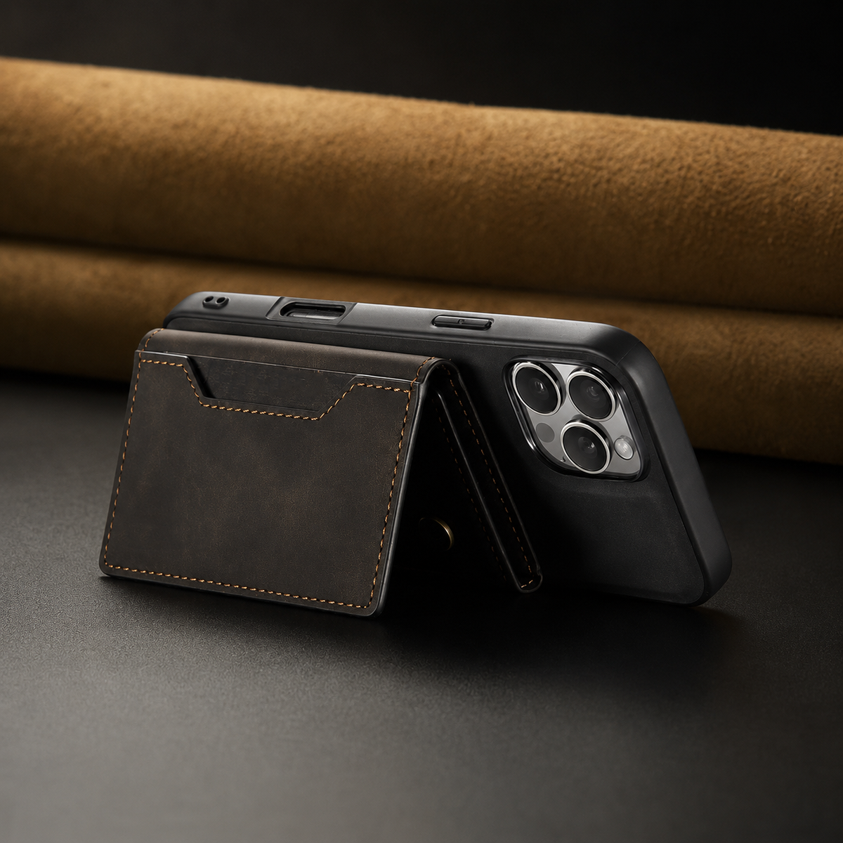 Premium iPhone Case 2 In 1 Detachable Magnetic Leather Wallet Cover Card Slots Kickstand Full Body Protection