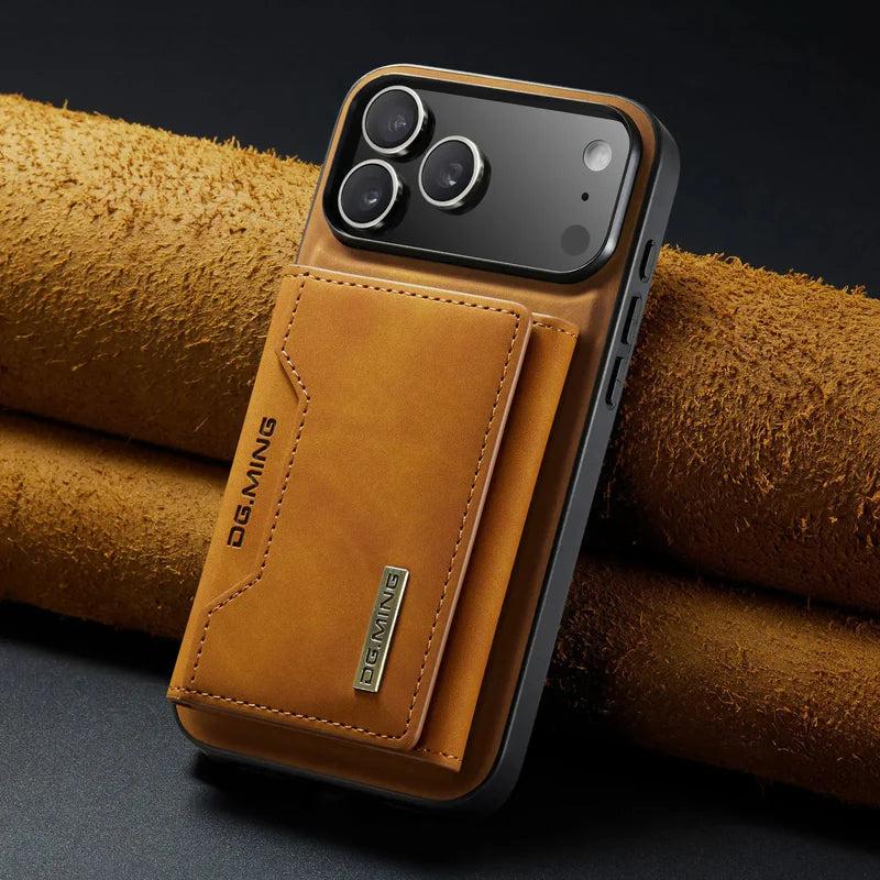 Premium iPhone Case 2 In 1 Detachable Magnetic Leather Wallet Cover Card Slots Kickstand Full Body Protection