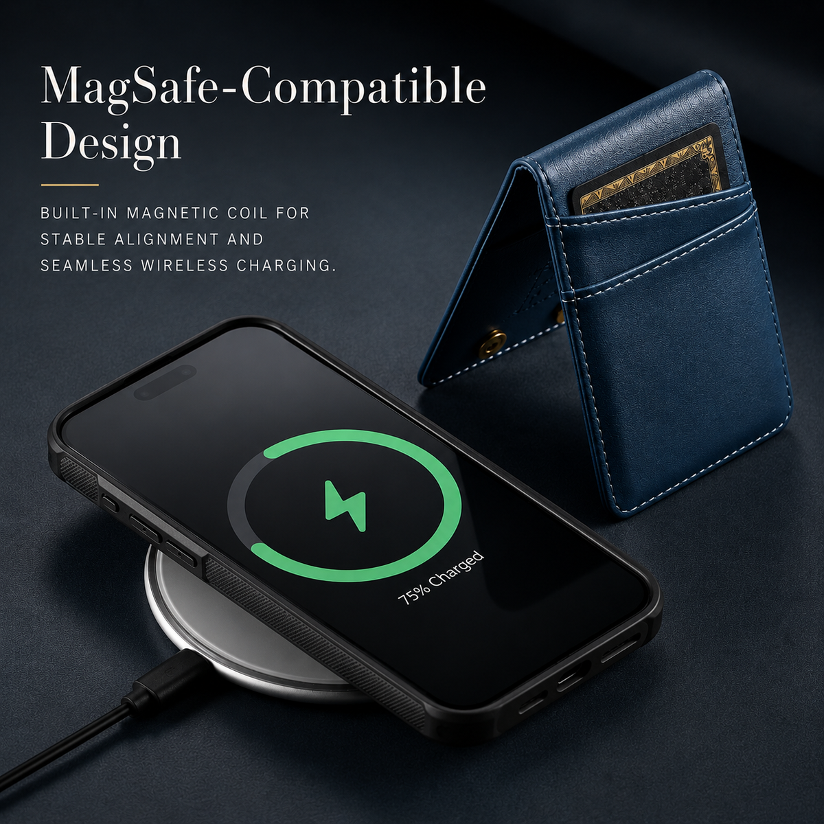 Premium iPhone Case 2-in-1 Magnetic Detachable Wallet Flip Cover Card Holder Full Protection
