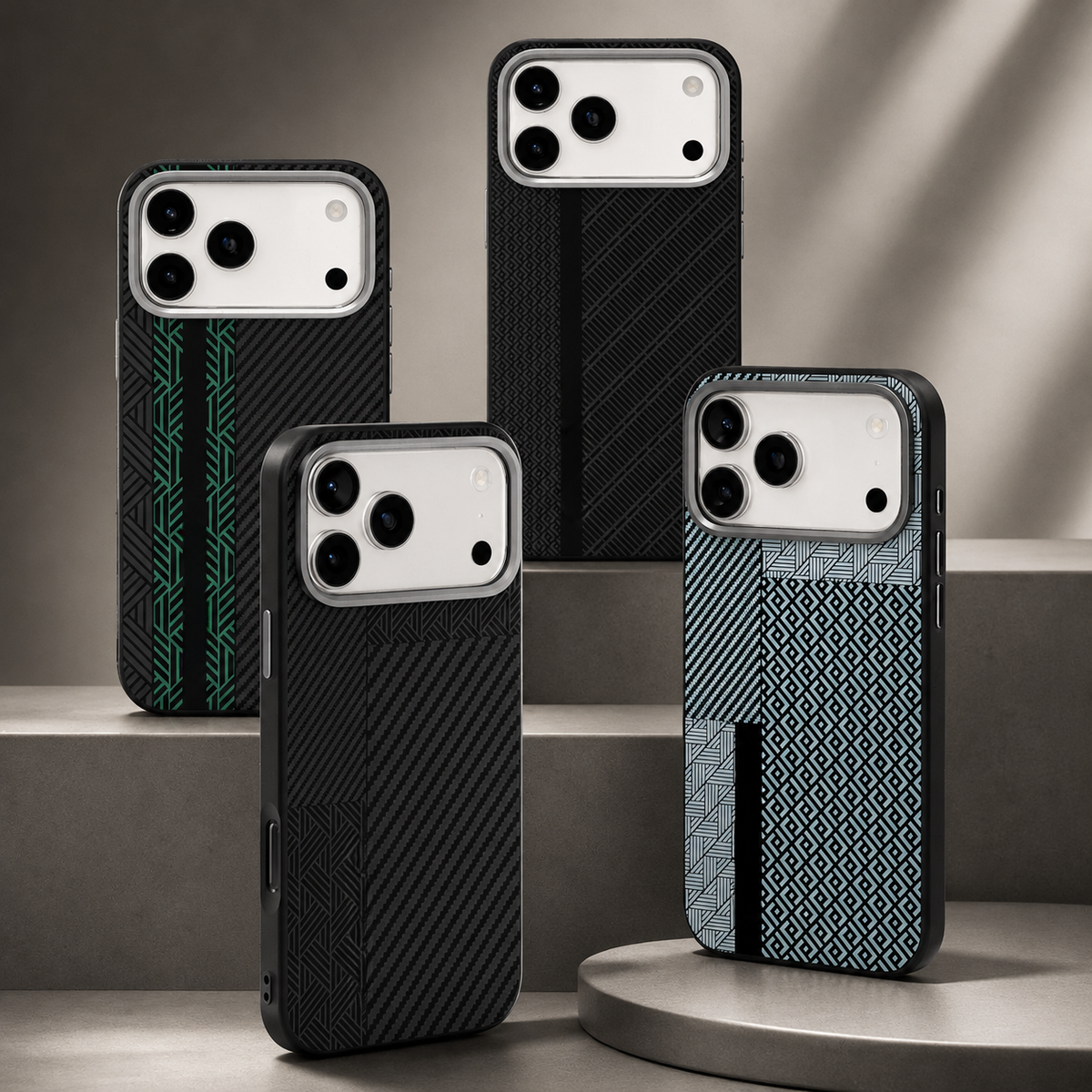 Premium iPhone Case 3D Embossed Magnetic Cover Skin Feel Frosted Back Shockproof Dual Layer Protective Case