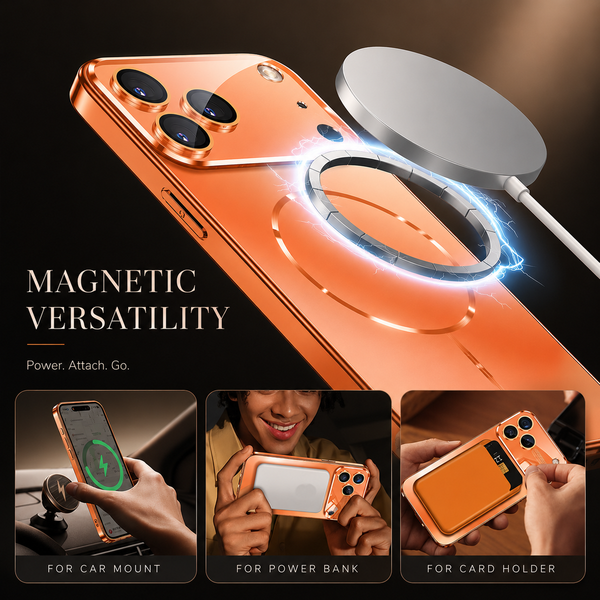Premium iPhone Case AG Nano Matte Hard Back Magnetic Cover with Anti Fingerprint Acrylic Design MagSafe Wireless Charging Support
