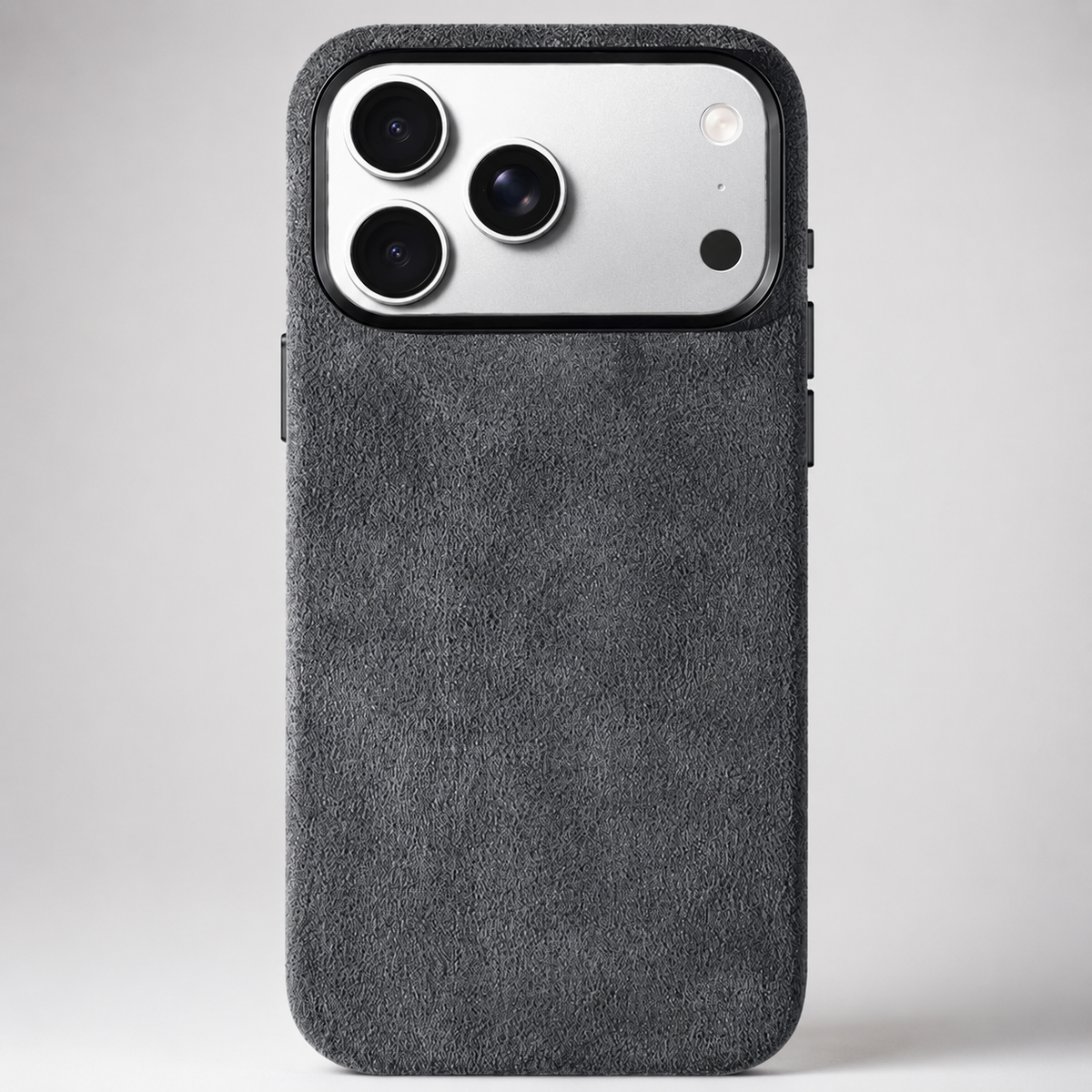 Premium iPhone Case Alcantara Magnetic Cover MagSafe Compatible Smart Button Protective Luxury Full Coverage Case