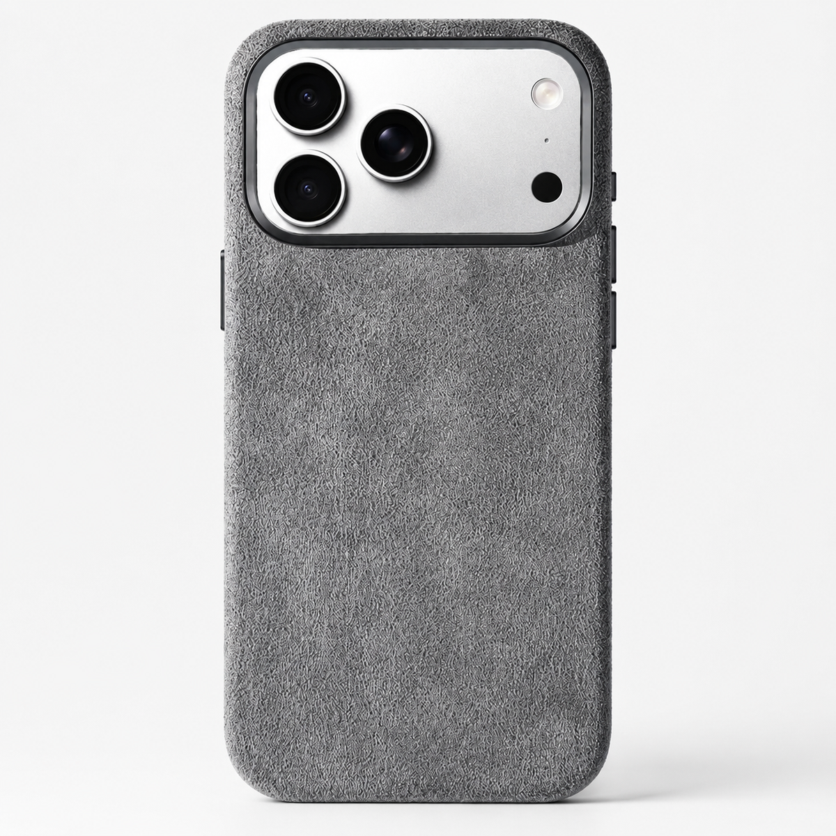 Premium iPhone Case Alcantara Magnetic Cover MagSafe Compatible Smart Button Protective Luxury Full Coverage Case
