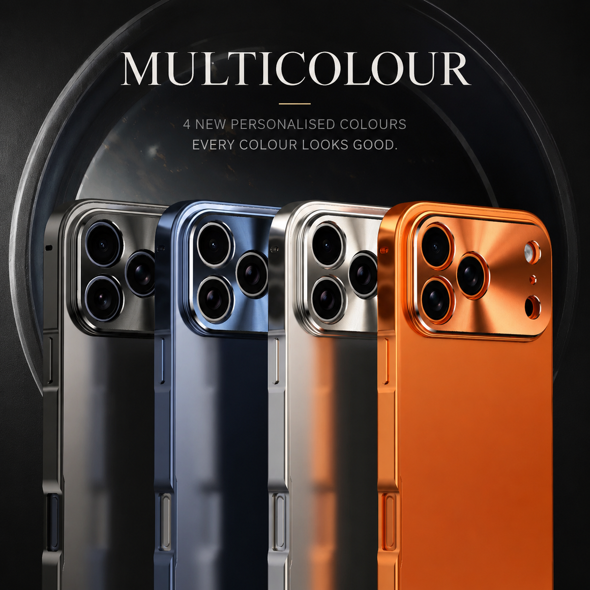 Premium iPhone Case All Aluminum Magnetic Frame with Frosted PC Backplate Ultra Thin Shock Absorbing Protective Design