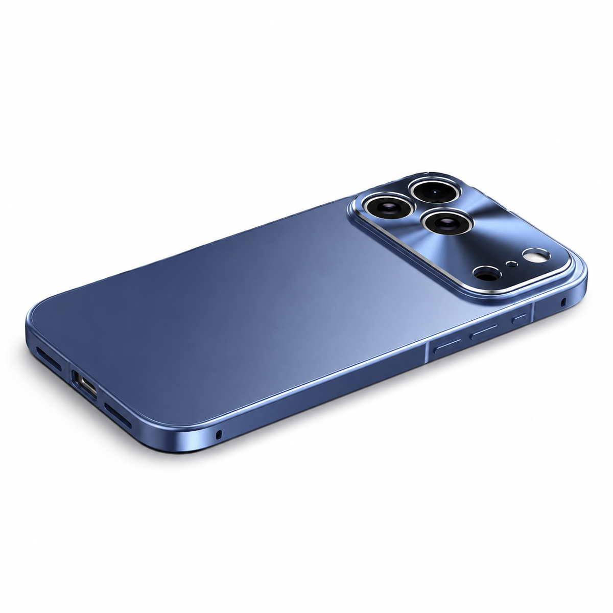 Premium iPhone Case All Aluminum Magnetic Frame with Frosted PC Backplate Ultra Thin Shock Absorbing Protective Design