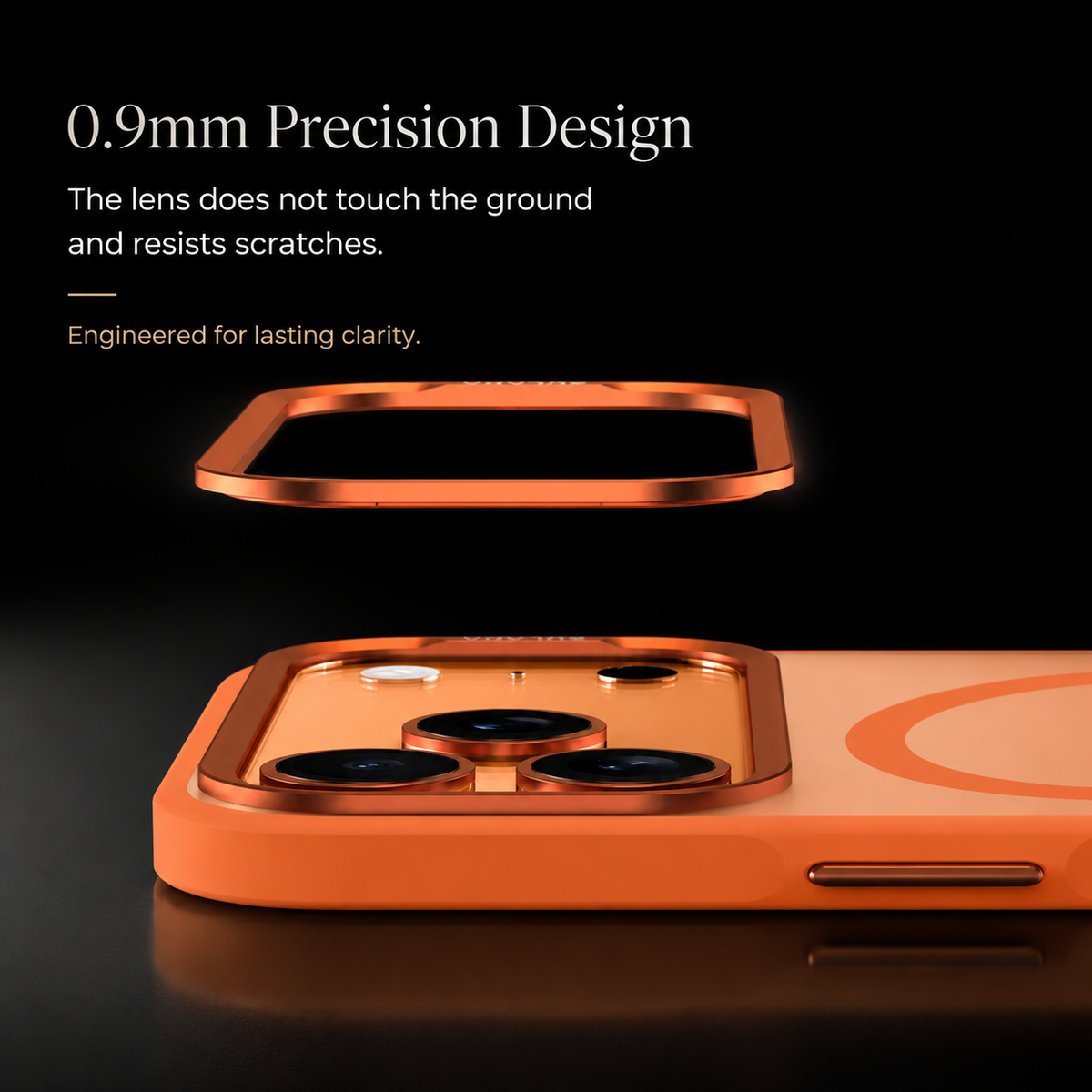 Premium iPhone Case Alloy Lens Frame Matte MagSafe Cover with Translucent Hybrid Design Shockproof PC TPU Half Wrapped Protection