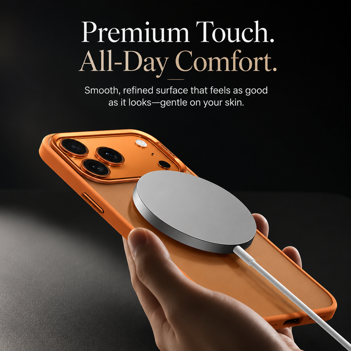 Premium iPhone Case Alloy Lens Frame Matte MagSafe Cover with Translucent Hybrid Design Shockproof PC TPU Half Wrapped Protection