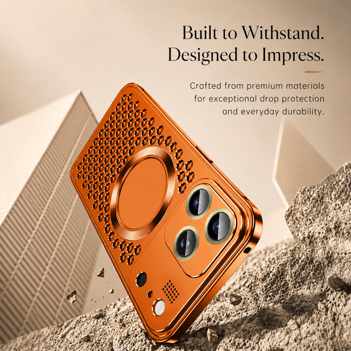 Premium iPhone Case Aluminum Alloy Frame Cover Magnetic Heat Dissipation Shockproof Anti Fall Camera Lens Protection