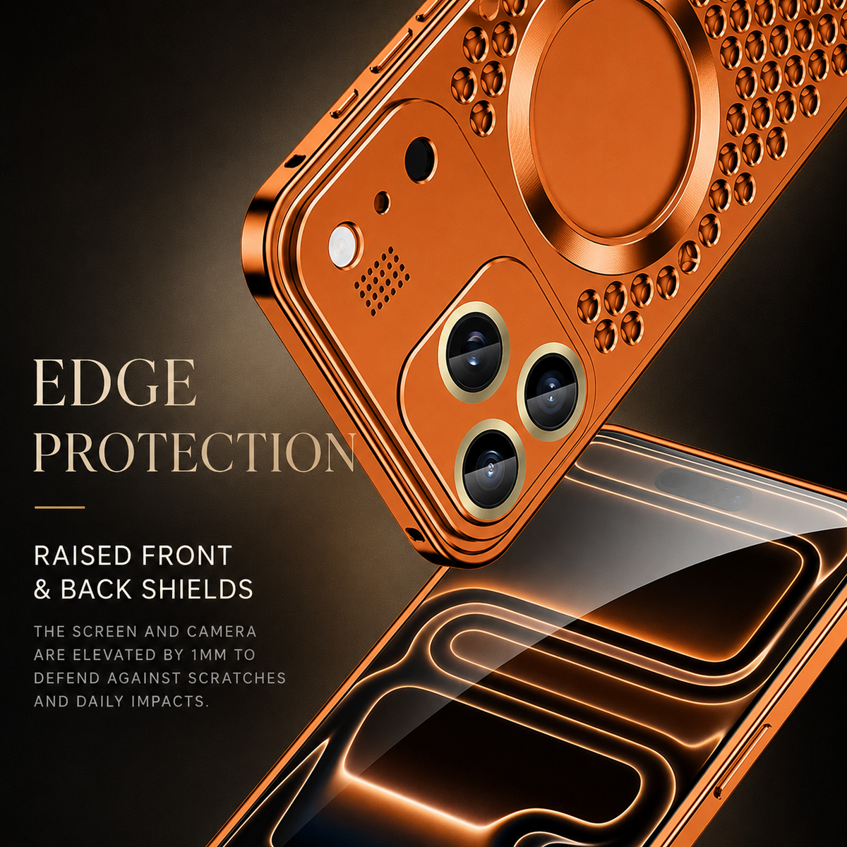 Premium iPhone Case Aluminum Alloy Frame Cover Magnetic Heat Dissipation Shockproof Anti Fall Camera Lens Protection