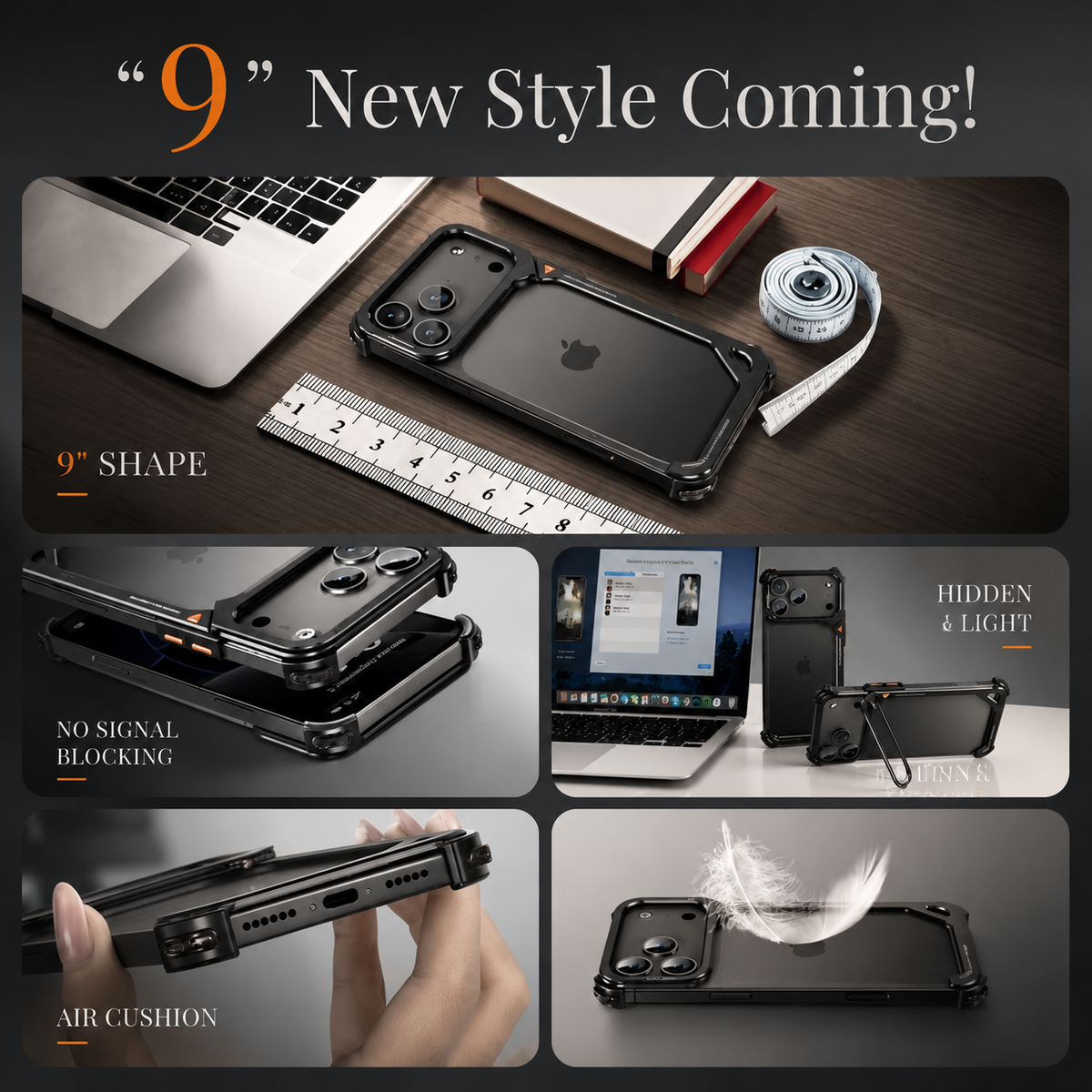 Premium iPhone Case Aluminum Frame with Lens Holder MagSafe Wireless Charging Support Slim Drop Protection Metal Design