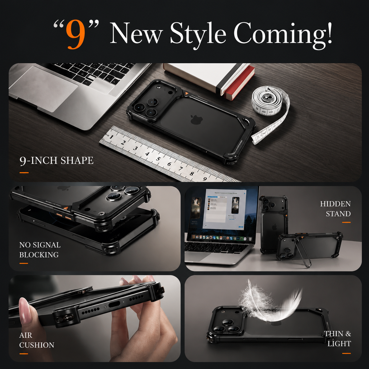 Premium iPhone Case Aluminum Frame with Lens Holder MagSafe Wireless Charging Support Slim Drop Protection Metal Design
